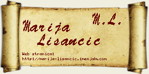 Marija Lišančić vizit kartica